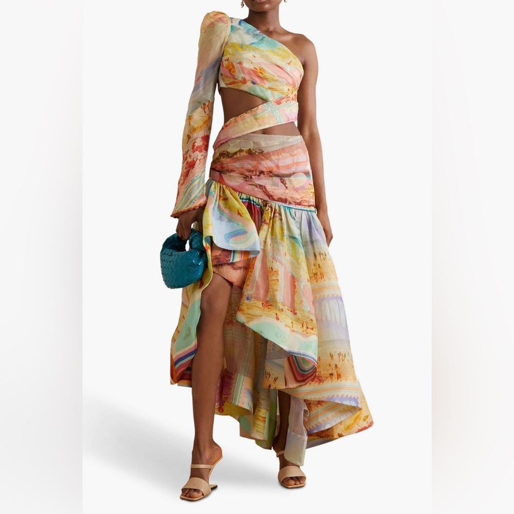 Zimmermann Multicolor High Low Dress